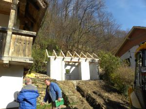 Dobrina - Vukova domačija, novogradnja z ostrešjem, november 2018